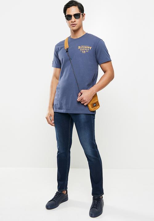 Superdry. - Heritage mountain relax tee - atlantic navy