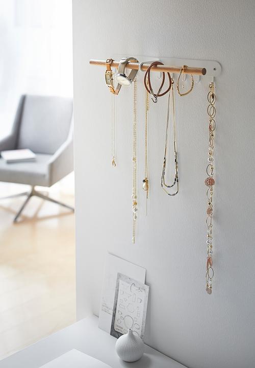Yamazaki - Tosca wall mounted accessory rack - white