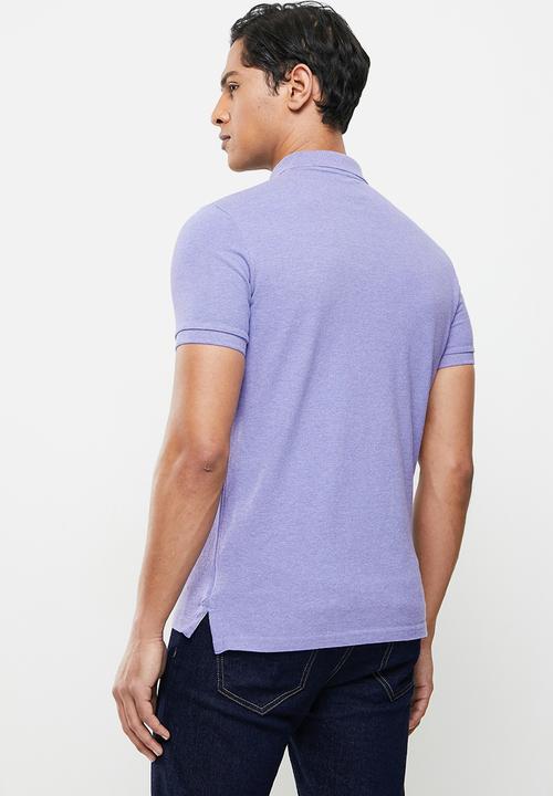 Superdry. - Classic pique polo - notch lavender marl