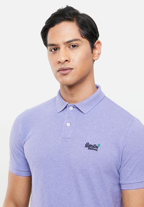 Superdry. - Classic pique polo - notch lavender marl