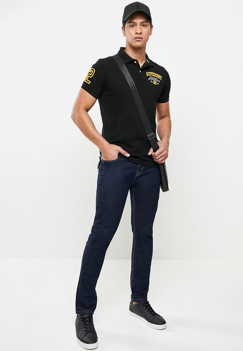 Superdry. - Classic superstate polo - black