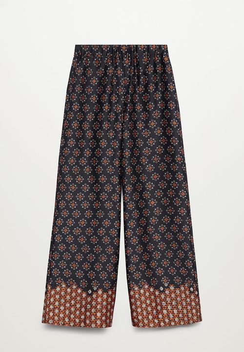 MANGO - Trousers afro - black