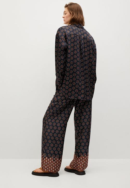 MANGO - Trousers afro - black