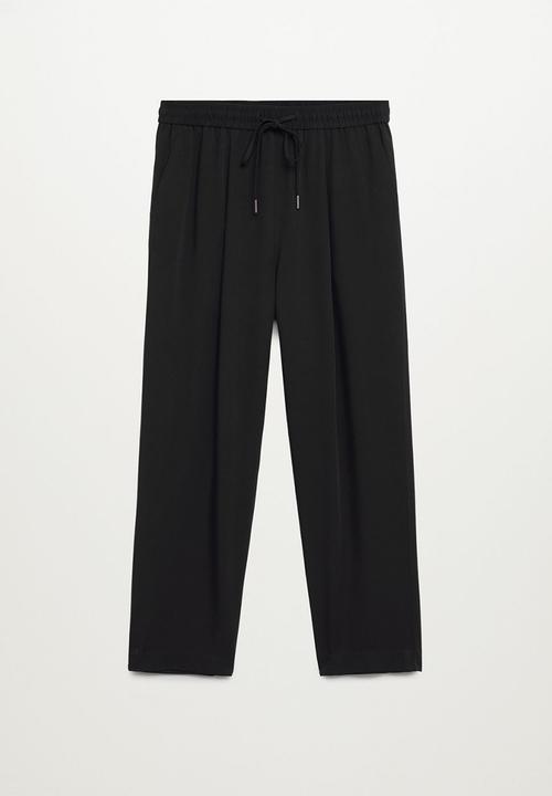 MANGO - Trousers fluido - black