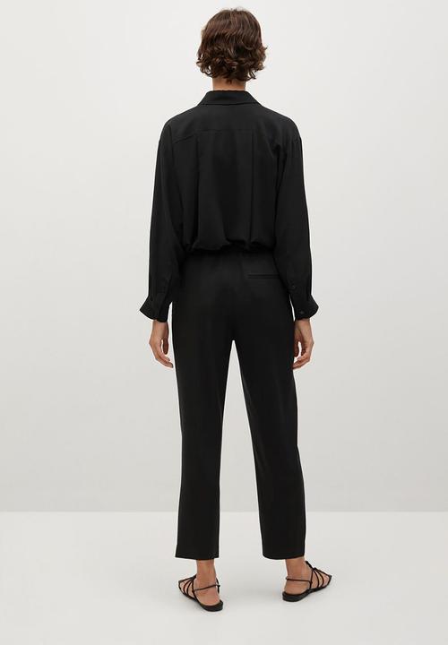 MANGO - Trousers fluido - black