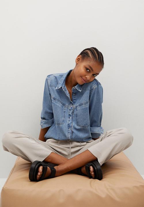 MANGO - Trousers fluido - natural