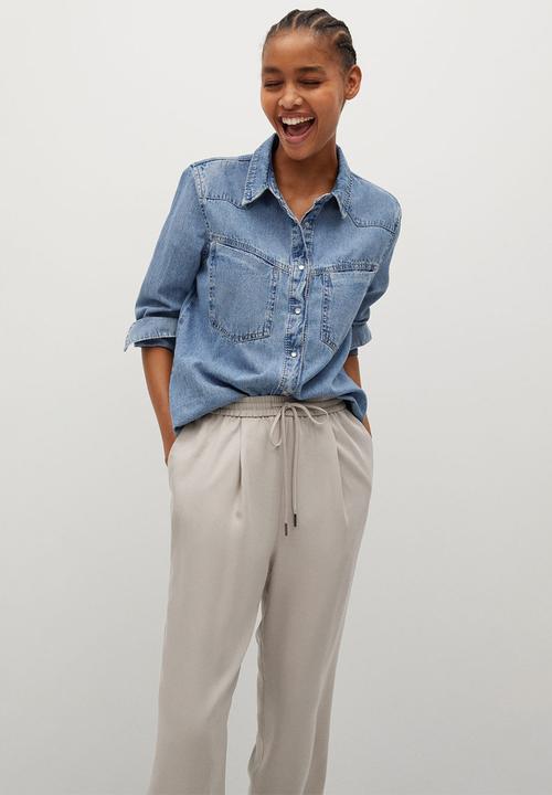 MANGO - Trousers fluido - natural