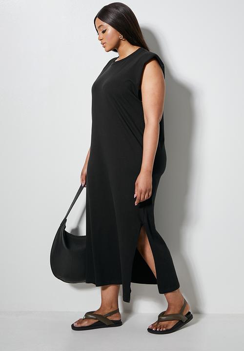 Superbalist - Shoulder pad column dress - black