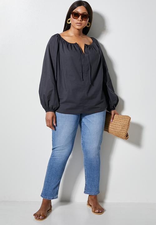 Superbalist - Femme tie front blouse - navy