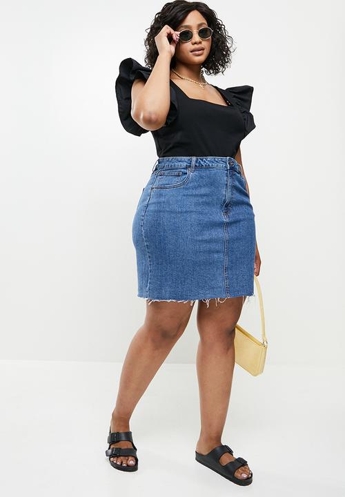 Blake - Ruffle sleeve body suit - black