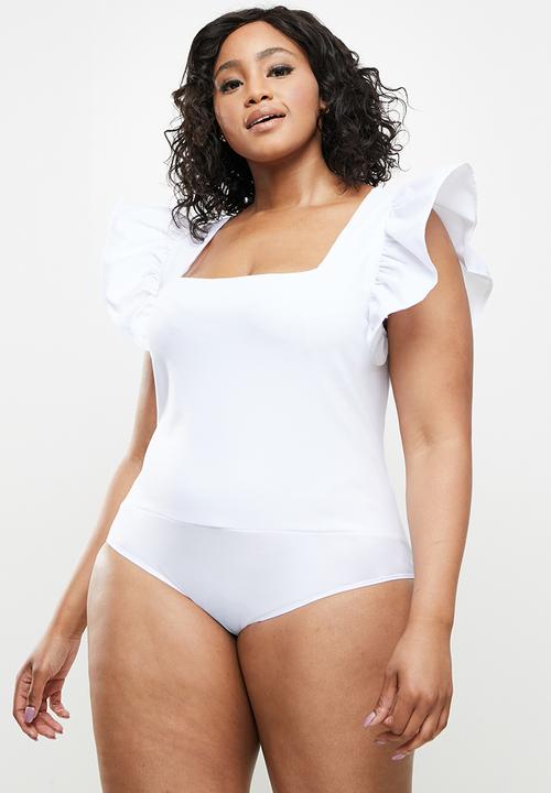 Blake - Ruffle sleeve body suit - white