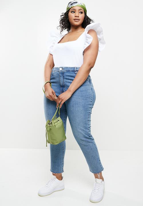 Blake - Ruffle sleeve body suit - white