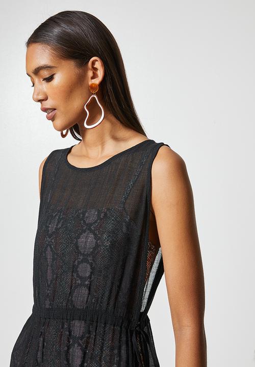Superbalist - High slit cover up - black