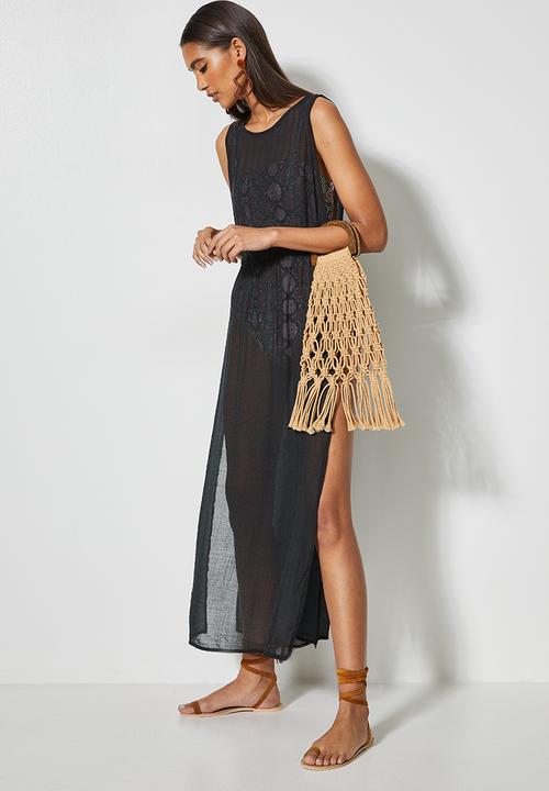 Superbalist - High slit cover up - black