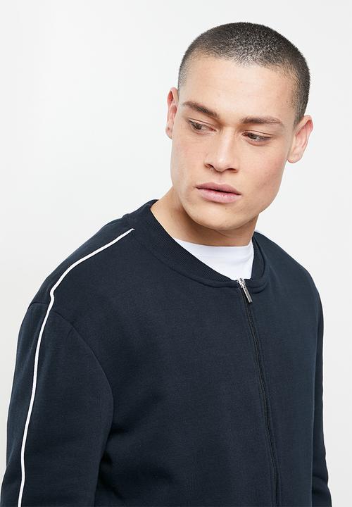 Brave Soul - Poncho fleece bomber jacket - rich navy