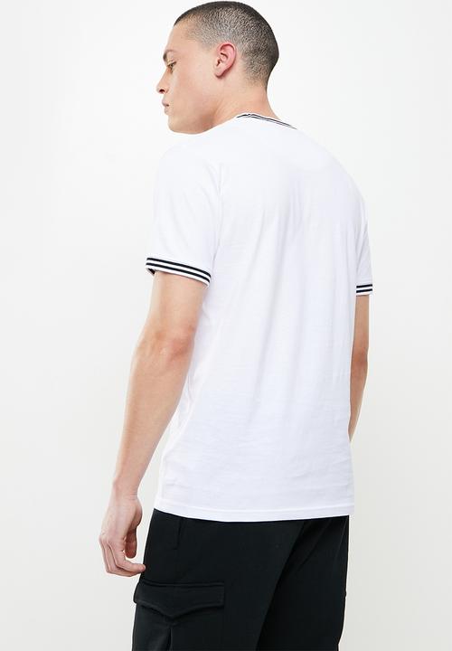 Brave Soul - Rib cuffed tee - optic white