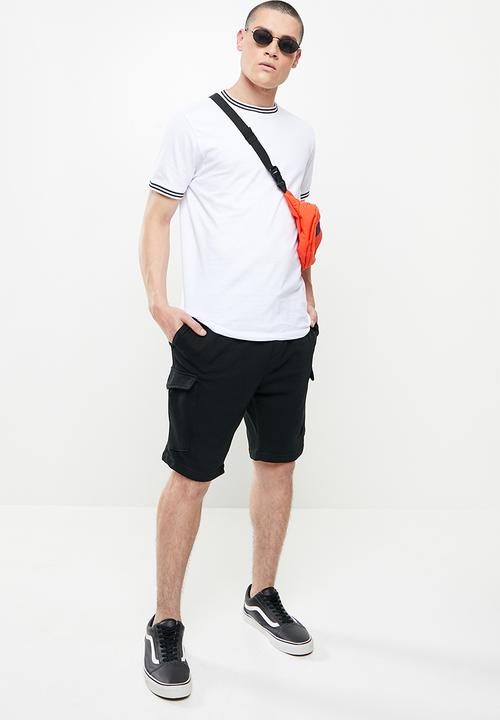 Brave Soul - Rib cuffed tee - optic white