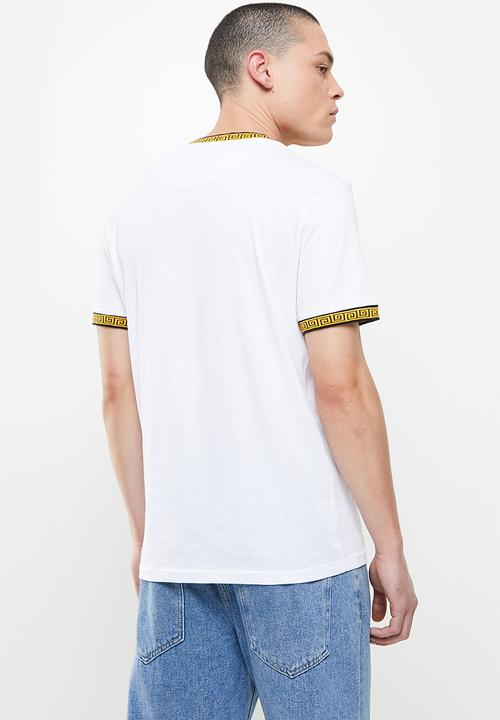 Brave Soul - Jaquard printed rib tee - white
