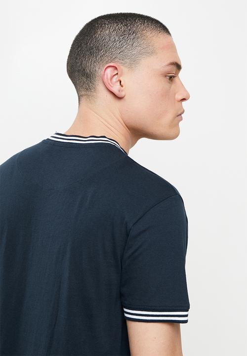 Brave Soul - Rib cuffed tee - dark navy