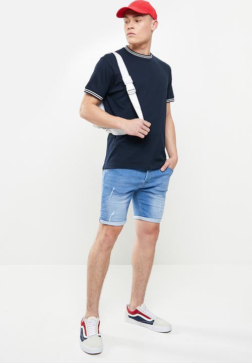 Brave Soul - Lincoln denim shorts - light blue washed