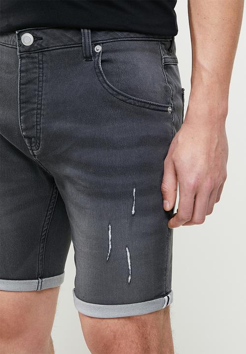 Brave Soul - Lincoln denim shorts - charcoal wash