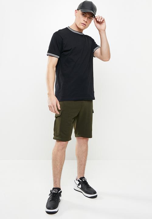 Brave Soul - Rib cuffed tee - jet black