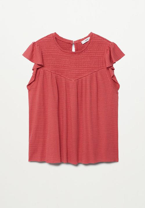 MANGO - T-shirt adelina - medium red