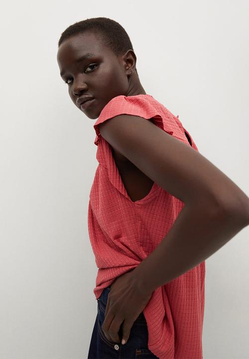MANGO - T-shirt adelina - medium red