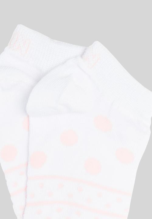Klin - Baby girls 5 pack socks - white & pink 
