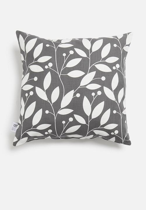 Sixth Floor - Vision printed cushion cover - charcoal & white
