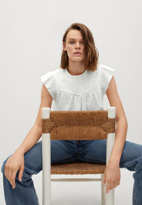MANGO - T-shirt adelina - natural