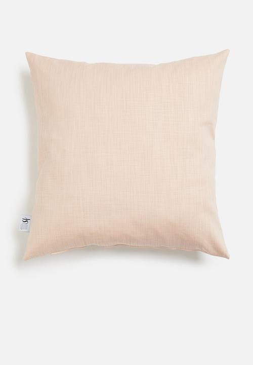 Sixth Floor - Leafy embroidered cushion cover - pink