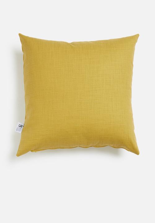 Sixth Floor - Leafy embroidered cushion cover - mustard