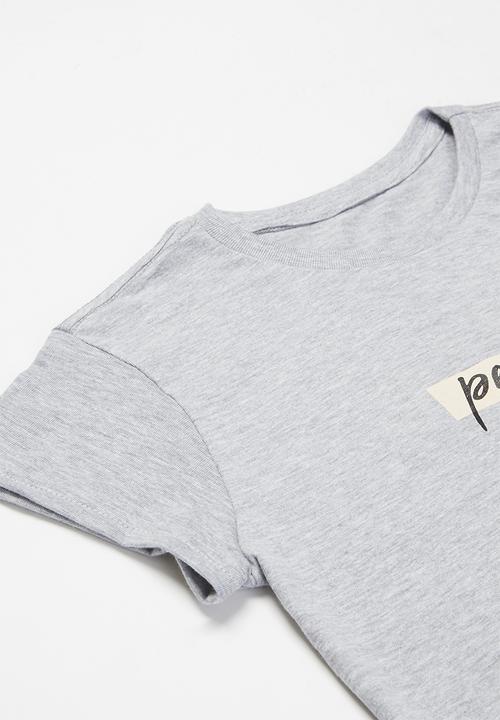 Rebel Republic - Girls printed tee - grey 