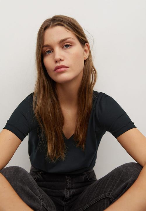 MANGO - T-shirt chalapi / black