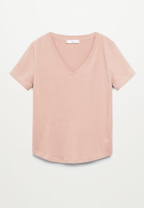 MANGO - T-shirt chalapi - light pastel orange