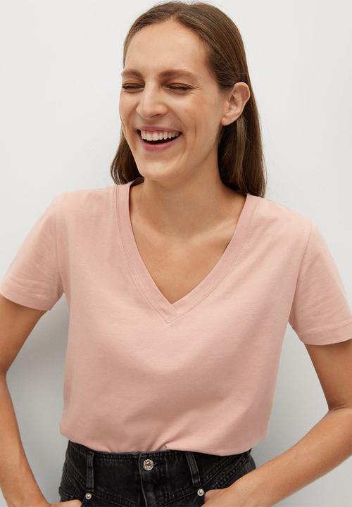 MANGO - T-shirt chalapi - light pastel orange