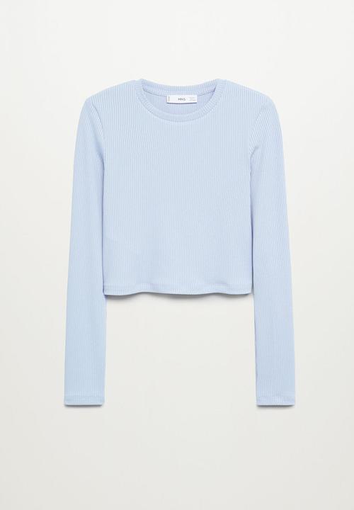 MANGO - T-shirt annita - light pastel blue
