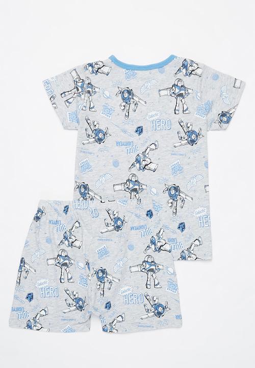 Free by Cotton On - Hudson short sleeve pyjama set - grey & blue