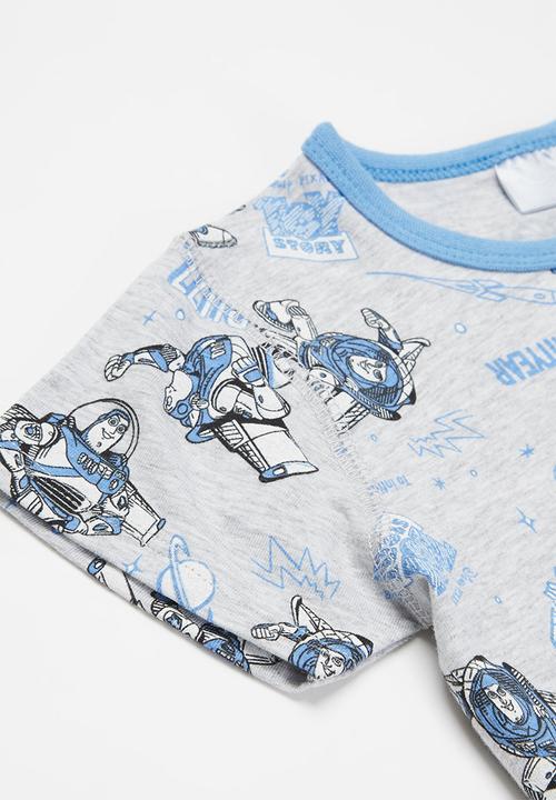 Free by Cotton On - Hudson short sleeve pyjama set - grey & blue