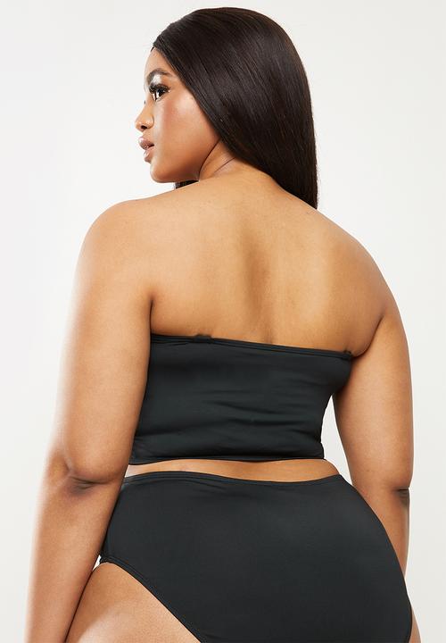 Cotton On - Curve bandeau bikini top - solid black
