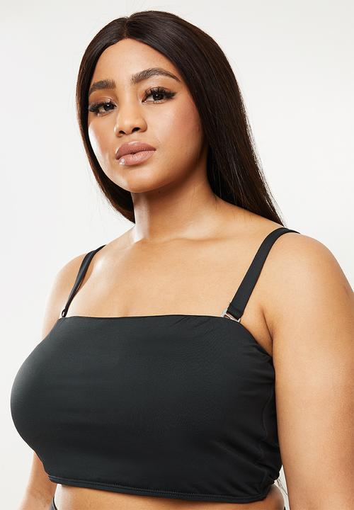 Cotton On - Curve bandeau bikini top - solid black