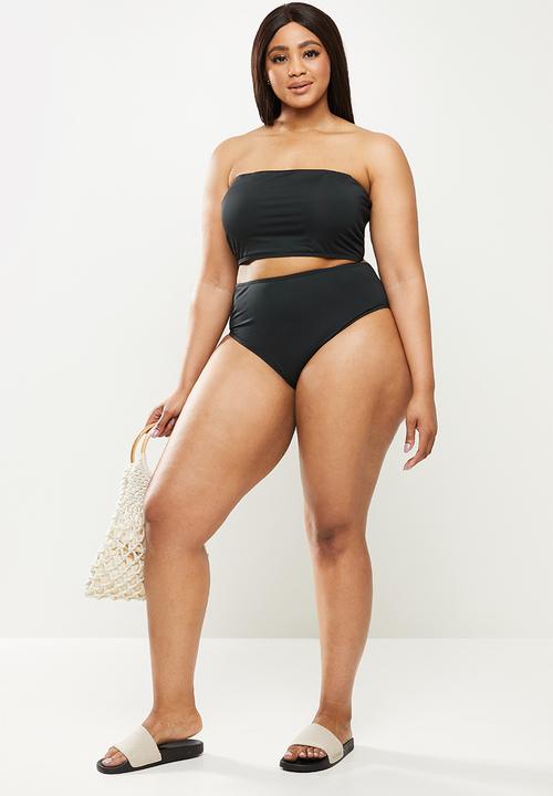 Cotton On - Curve bandeau bikini top - solid black