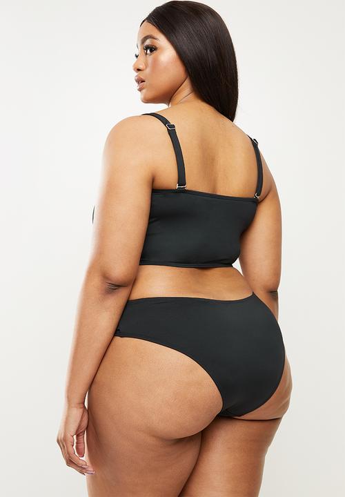 Cotton On - Curve cheeky bikini bottom - black