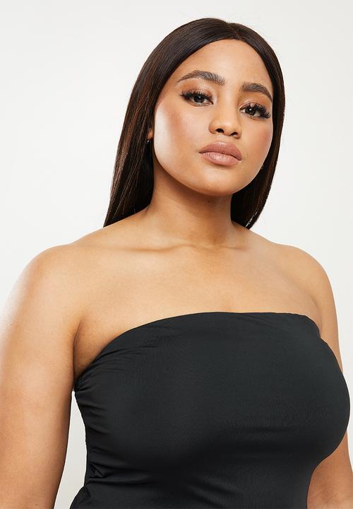 Cotton On - Curve swim strapless one piece - solid black