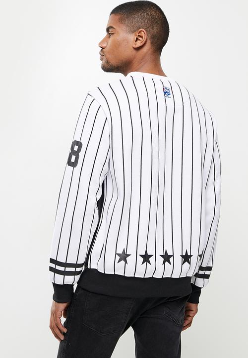 Lonsdale - Brooklyn crew sweater - white & black