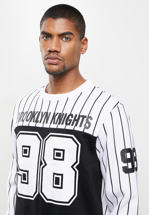 Lonsdale - Brooklyn crew sweater - white & black