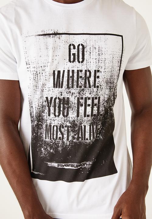 Flyersunion - Mens-regular printed tee - white