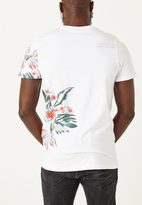 Flyersunion - Mens-longline tropical tee - white