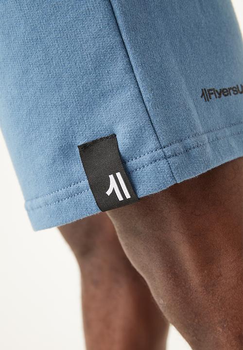 Flyersunion - Mens-fleece knit short - denim blue